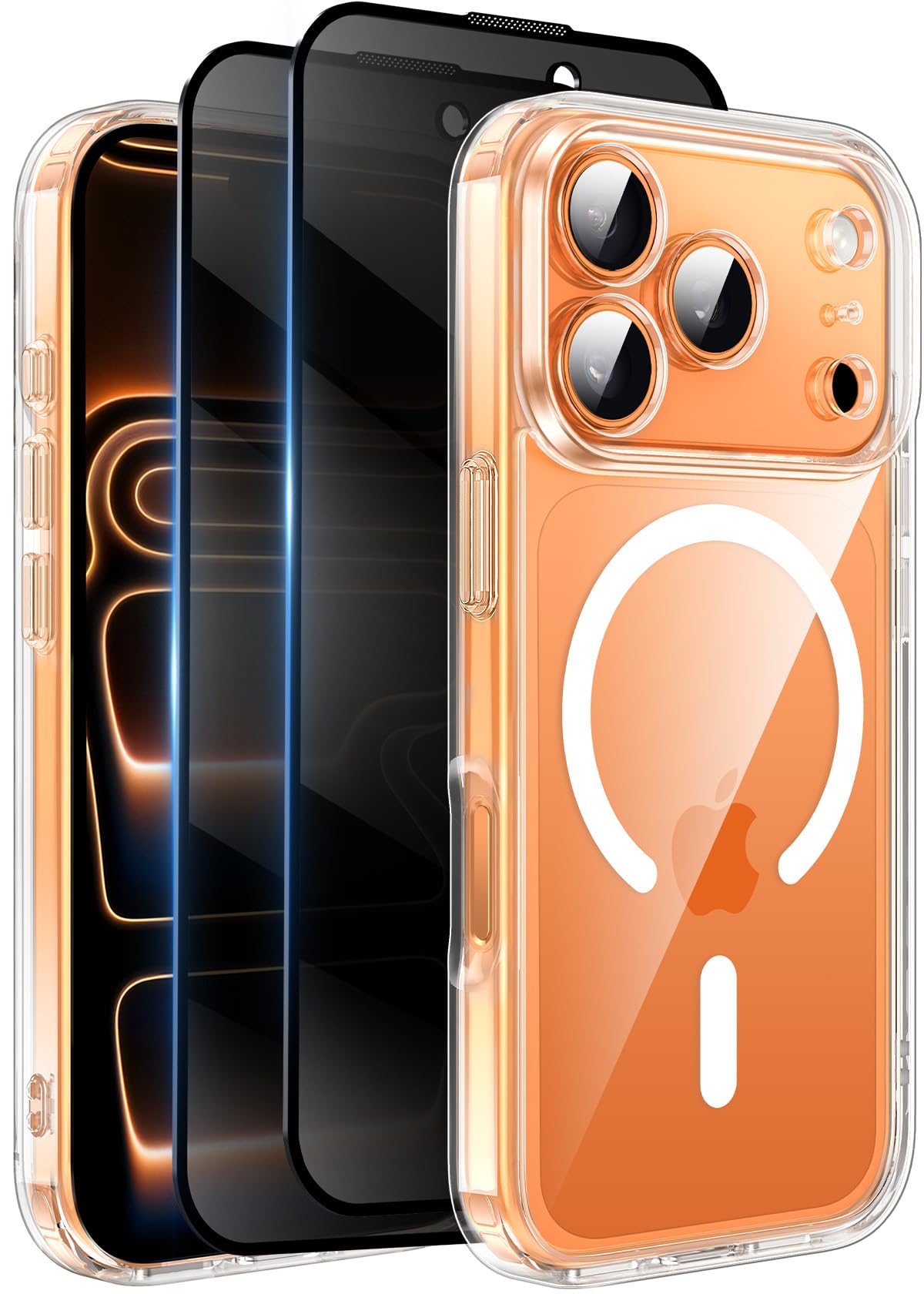 Helssitot Magnetic Matte Case Compatible with iP 17 Pro Max with 2 Anti - Glare Screen Protector, Hard PC Scratch - Resistant, Shockproof, Translucent - ModaPhone