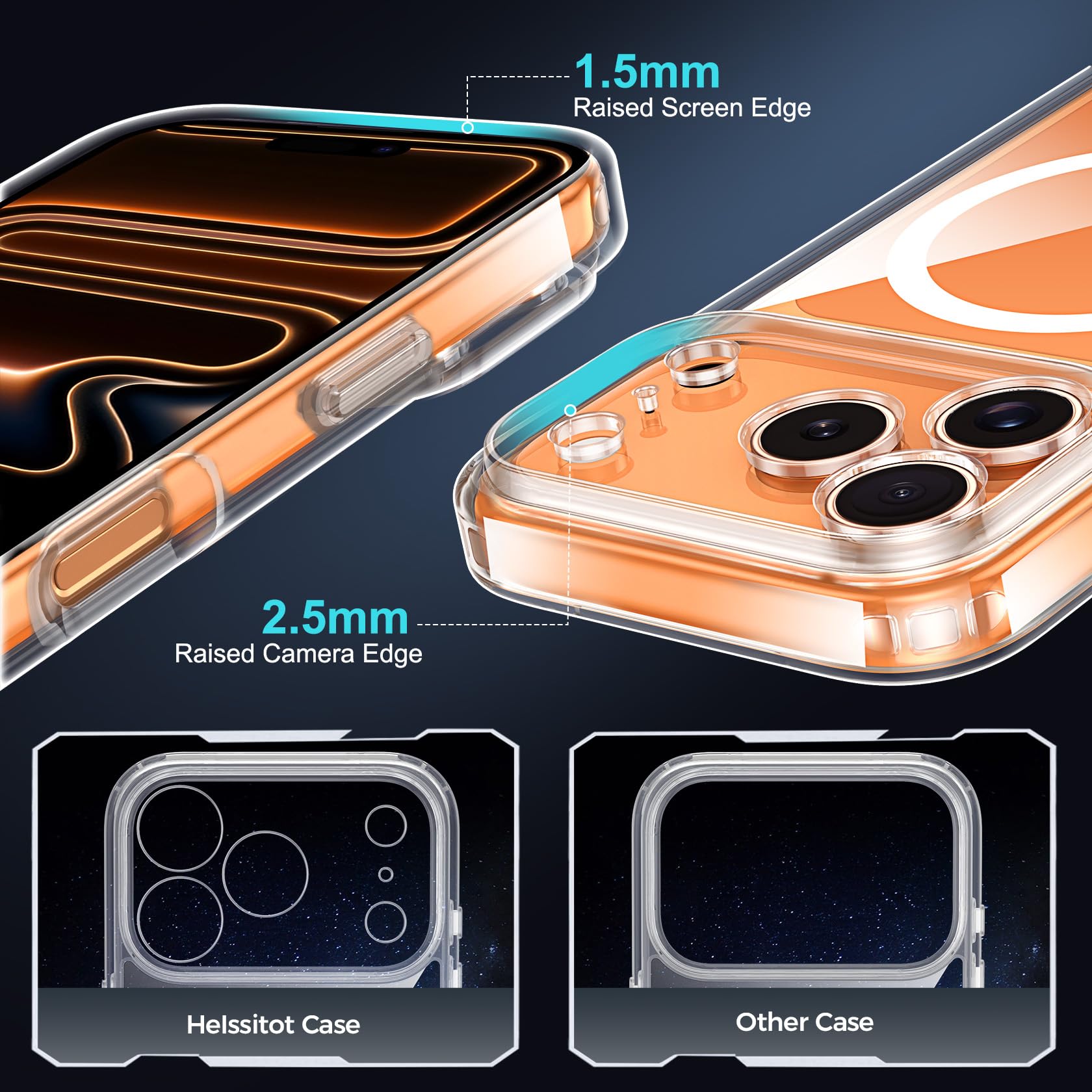 Helssitot Magnetic Matte Case Compatible with iP 17 Pro Max with 2 Anti - Glare Screen Protector, Hard PC Scratch - Resistant, Shockproof, Translucent - ModaPhone