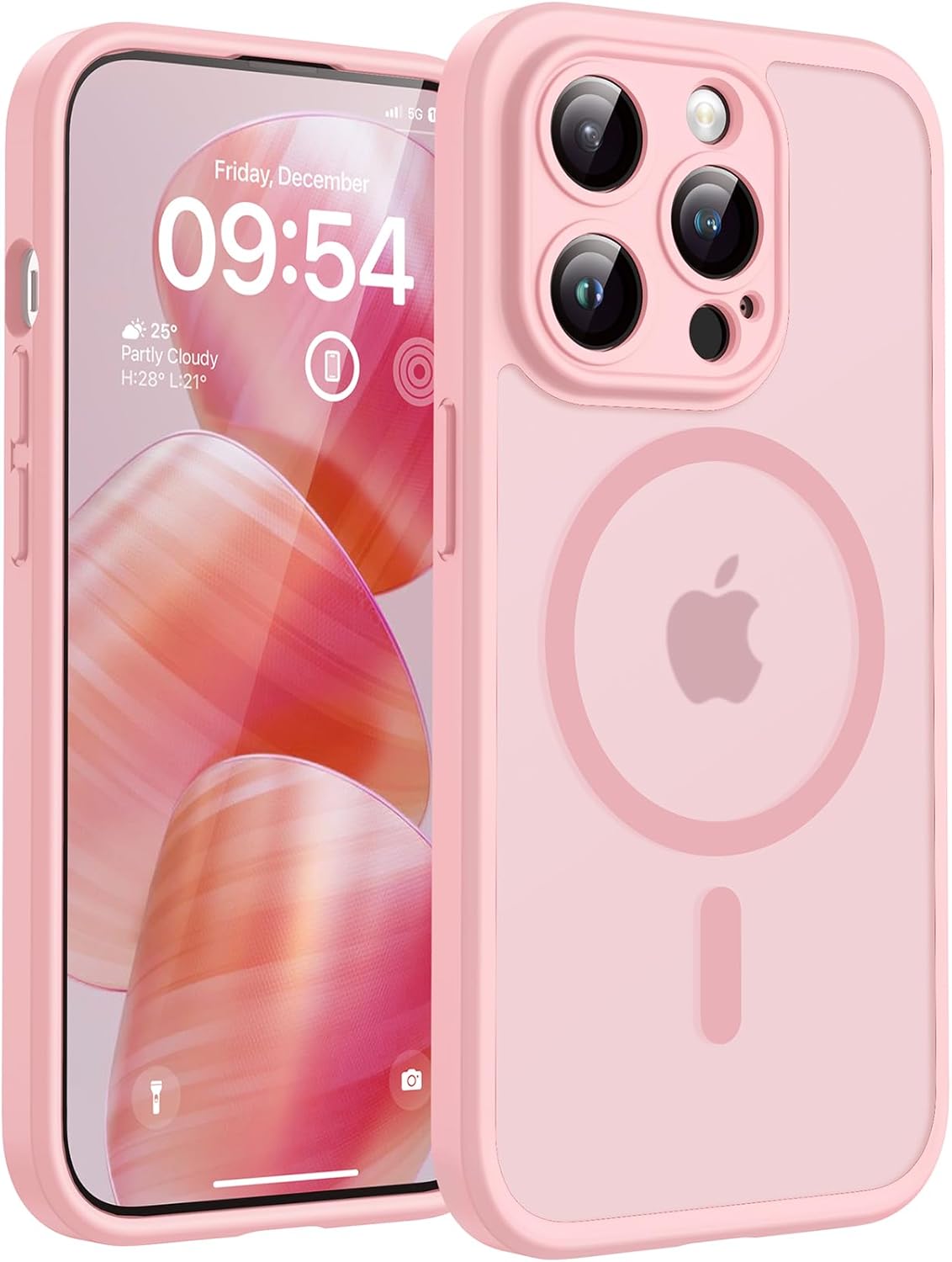 TOCOL Coque Magnétique pour iPhone 17 Pro Max 6,9 Pouces, Compatible avec MagSafe, Anneau Magnétique Intégré, Protection de l'objectif améliorée, Coque Mat Translucide Fine Antichoc, Noir - ModaPhone