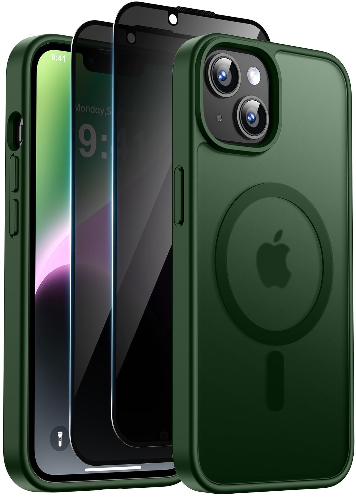 Helssitot Magnetic Matte Case Compatible with iP 17 Pro Max with 2 Anti - Glare Screen Protector, Hard PC Scratch - Resistant, Shockproof, Translucent - ModaPhone