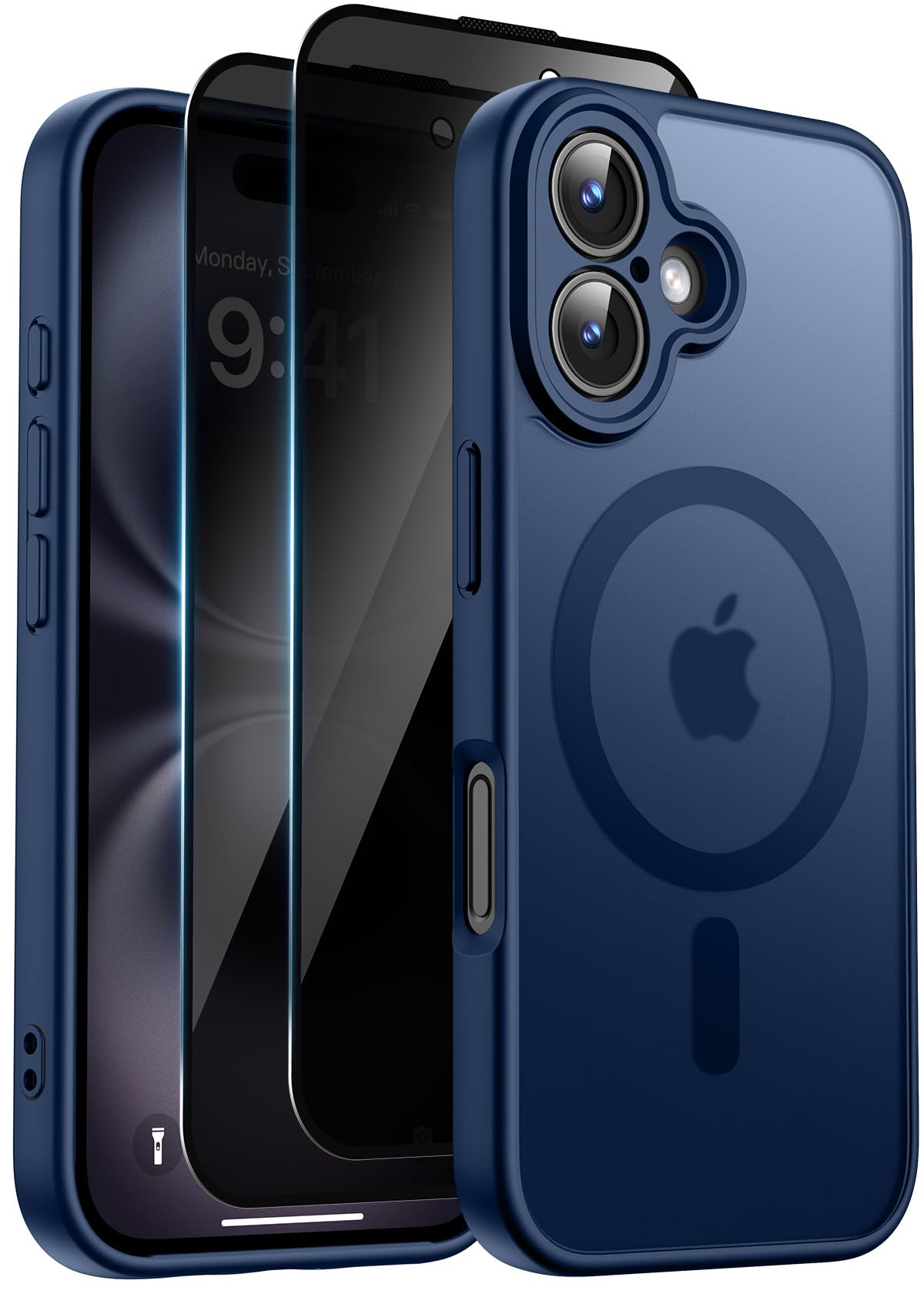 Helssitot Magnetic Matte Case Compatible with iP 17 Pro Max with 2 Anti - Glare Screen Protector, Hard PC Scratch - Resistant, Shockproof, Translucent - ModaPhone