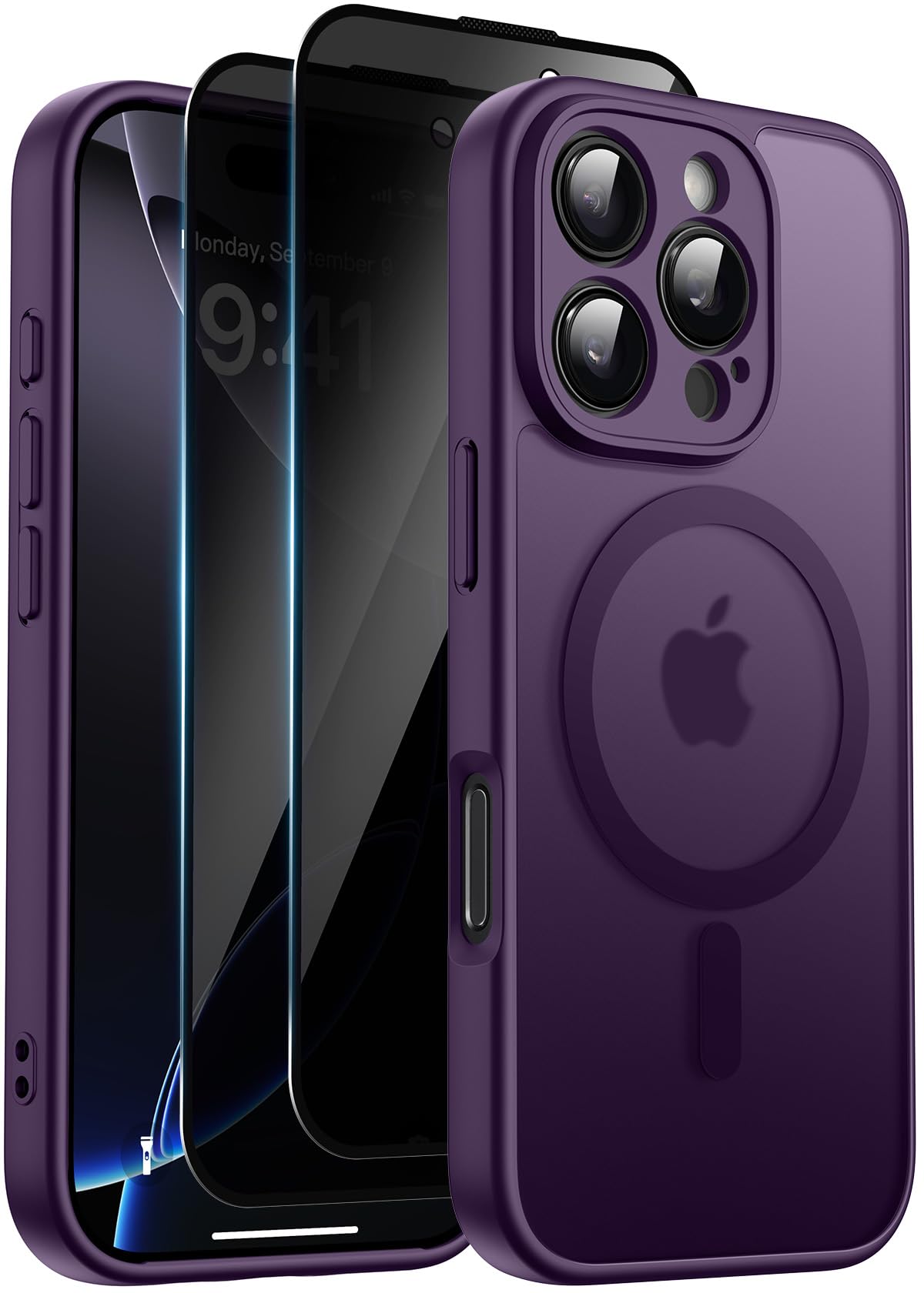 Helssitot Magnetic Matte Case Compatible with iP 17 Pro Max with 2 Anti - Glare Screen Protector, Hard PC Scratch - Resistant, Shockproof, Translucent - ModaPhone