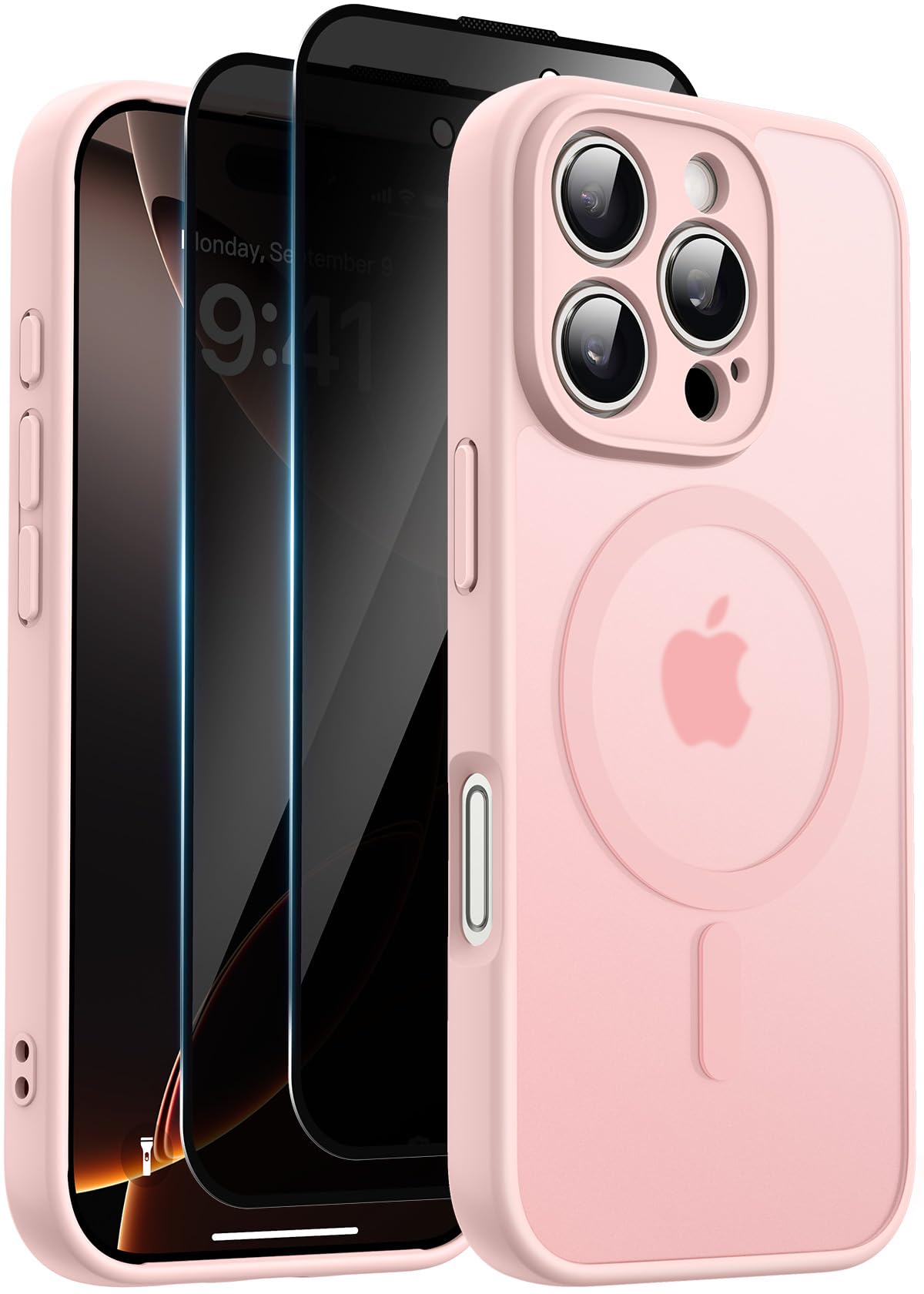 Helssitot Magnetic Matte Case Compatible with iP 17 Pro Max with 2 Anti - Glare Screen Protector, Hard PC Scratch - Resistant, Shockproof, Translucent - ModaPhone