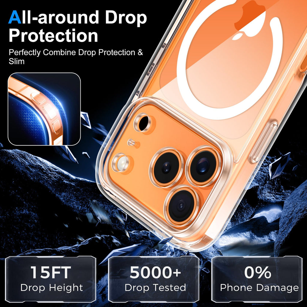 Helssitot Magnetic Matte Case Compatible with iP 17 Pro Max with 2 Anti - Glare Screen Protector, Hard PC Scratch - Resistant, Shockproof, Translucent - ModaPhone