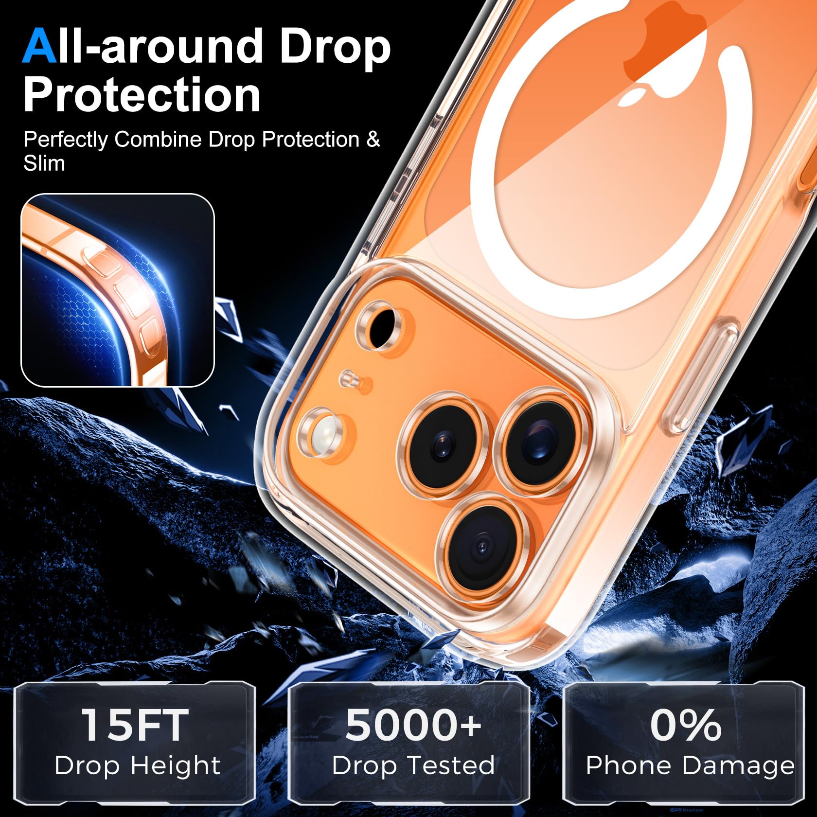 Helssitot Magnetic Matte Case Compatible with iP 17 Pro Max with 2 Anti - Glare Screen Protector, Hard PC Scratch - Resistant, Shockproof, Translucent - ModaPhone