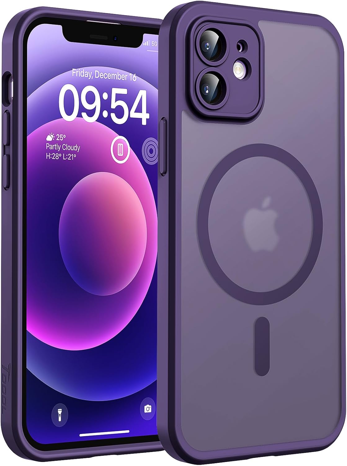 TOCOL Coque Magnétique pour iPhone 17 Pro Max 6,9 Pouces, Compatible avec MagSafe, Anneau Magnétique Intégré, Protection de l'objectif améliorée, Coque Mat Translucide Fine Antichoc, Noir - ModaPhone