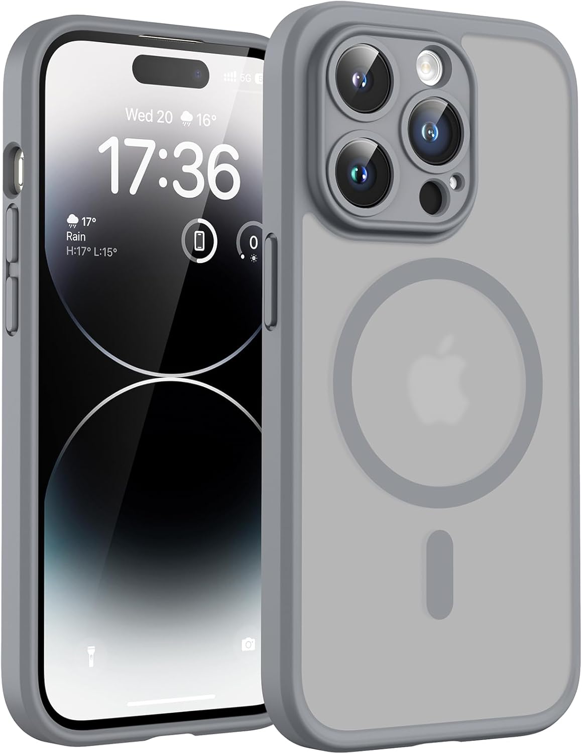 TOCOL Coque Magnétique pour iPhone 17 Pro Max 6,9 Pouces, Compatible avec MagSafe, Anneau Magnétique Intégré, Protection de l'objectif améliorée, Coque Mat Translucide Fine Antichoc, Noir - ModaPhone