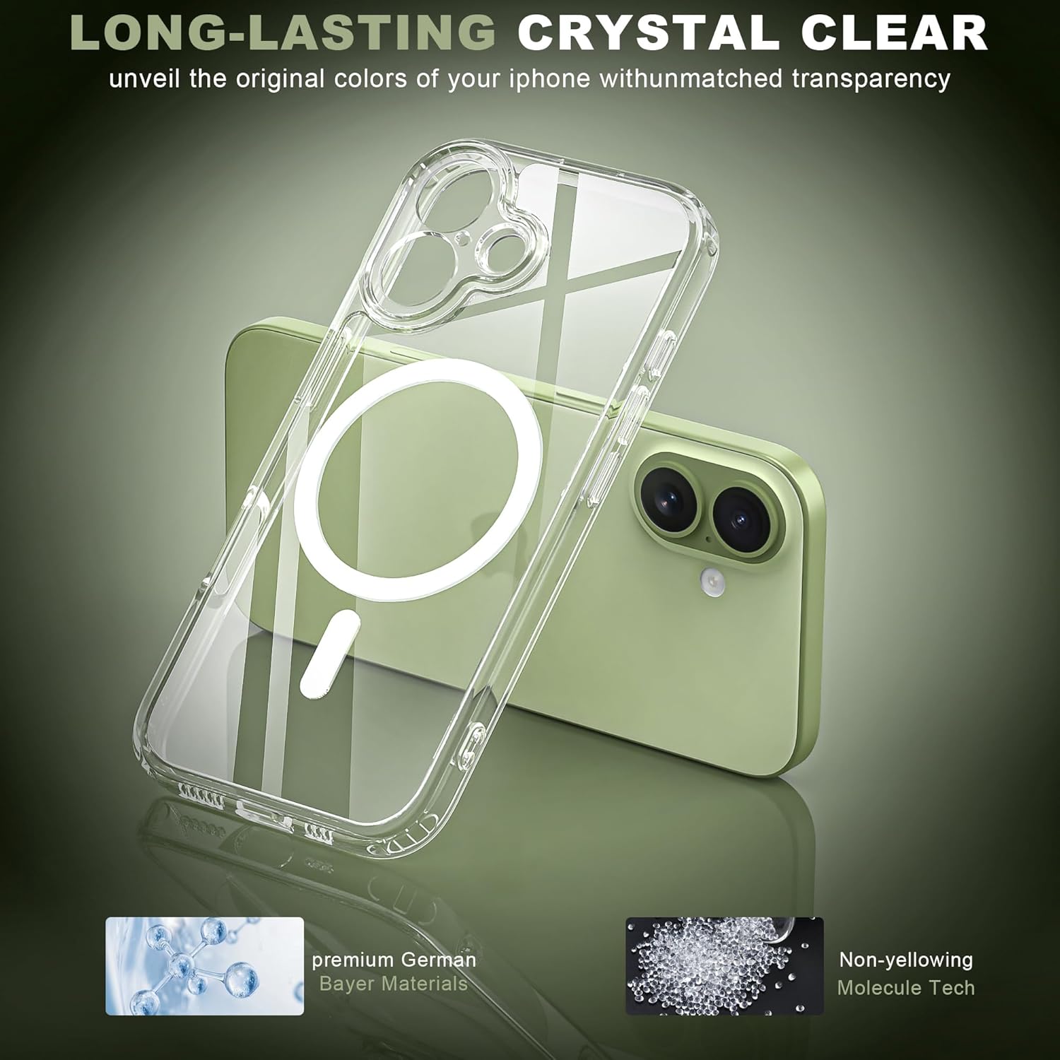 Magnetic Case for iPhone 17 Pro Max with 2 Tempered Glass, Full Camera Protection Shockproof Anti - Scratch Matte Translucent Cover - Black - ModaPhone