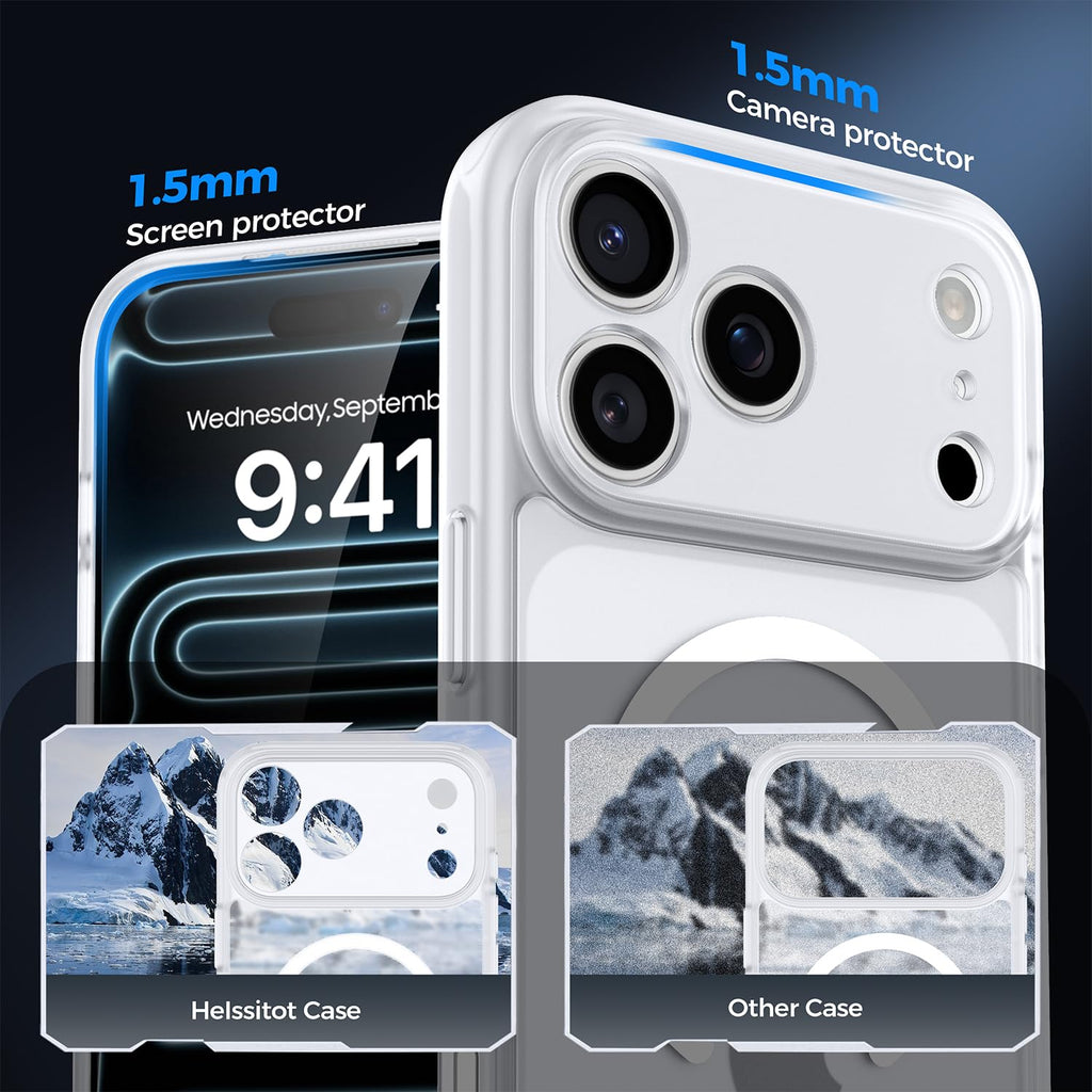 Helssitot Magnetic Matte Case Compatible with iP 17 Pro Max with 2 Anti - Glare Screen Protector, Hard PC Scratch - Resistant, Shockproof, Translucent - ModaPhone